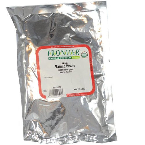 Vanilla Bourbon Beans Whole 1/4 lb. (approx. 20 pieces), Organic