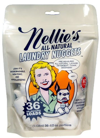 Nellie's NLN-36 All Natural Laundry Nuggets, 36 Load Bag