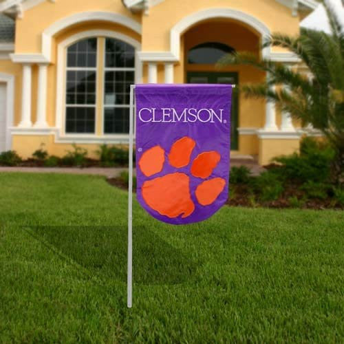 Clemson University - Garden Size 12 Inch X 18 Inch Applique Style Banner / Flag