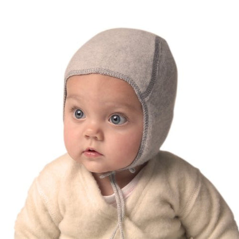 BABY CAP - NO LACE - Grey 0-3 Months