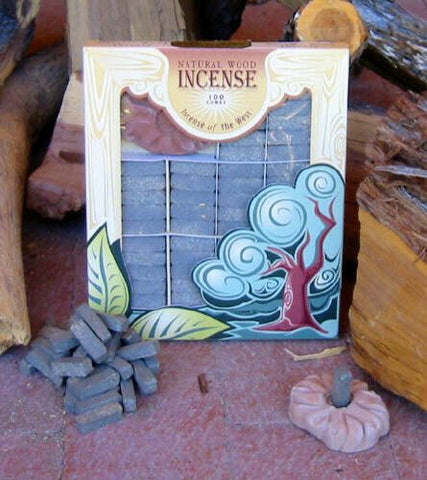 Hickory Wood Incense - 100 Bricks Plus Burner - Incienso De Santa Fe