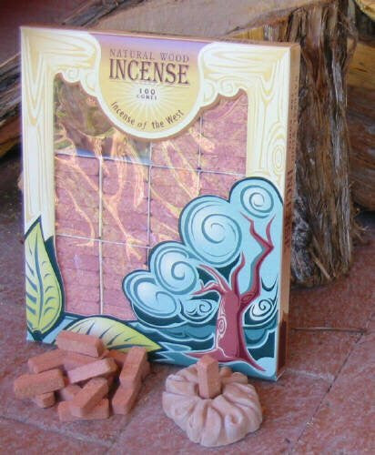 Juniper Wood Incense - 100 Bricks Plus Burner - Incienso De Santa Fe