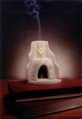 Southwest Corner Fireplace Burner With Pinon Natural Wood Incense - Incienso De Santa Fe