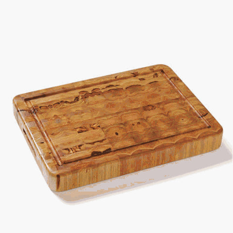 RECTANGLE END GRAIN CUTTING BOARD WITH HAND GRIP/JUICE CANAL 16 X 12 X 2