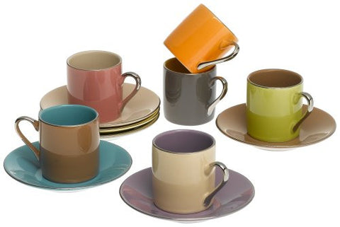 Siena Espresso Cups and Saucers, Set of 6