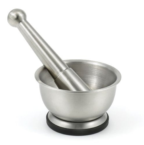 StainlessLUX 75552 Brushed Stainless Steel Spice Grinder / Mortar and Pestle Set / Molcajete (1 Cup) - Quality Kitchenware for Your Home