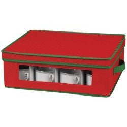 Red and Green China and Crystal Storage Boxes (Size: Cup)