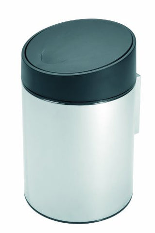 Slide Bin, 5 liter, Plastic lid - Brilliant Steel / Black lid
