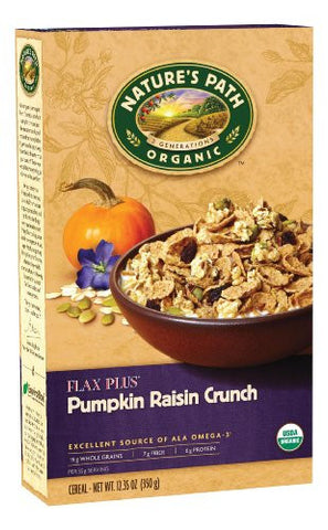 Nature's Path Cereals Flax Plus Pumpkin Raisin Crunch At least 95% Organic (12.35 oz.)