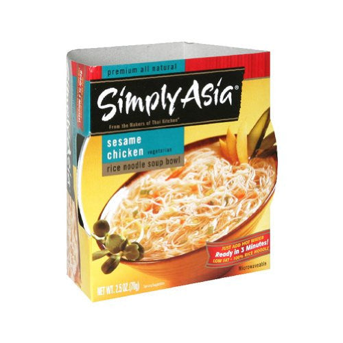Rice Noodle Soup Bowl Sesame Chicken 2.5 OZ (Pack of 6)