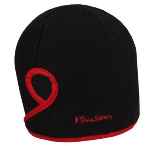 Goodbye Girl Ponytail Hat, black, fire red trim