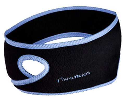 Goodbye Girl Ponytail Headband, black, true blue trim