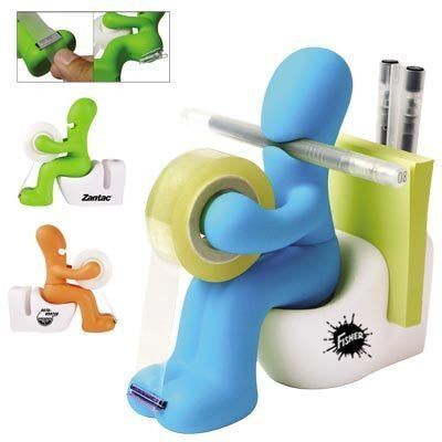 The Butt Station - Desk Accessory: Tape Dispenser Pen Memo Holder Clip Storage (Random Color)