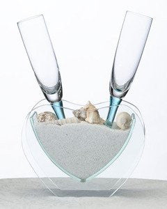 Heart Vase with Toasting Glasses