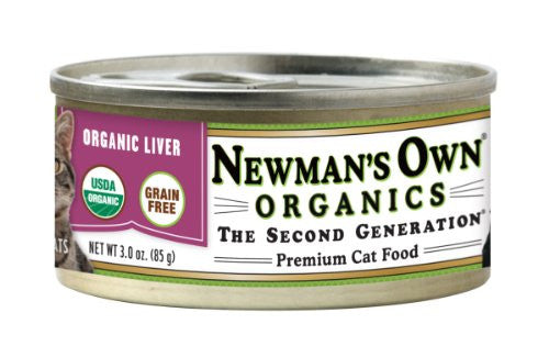 Newman's Own Organics Cat Food Liver Formula, Canned At least 95% Organic 3 oz