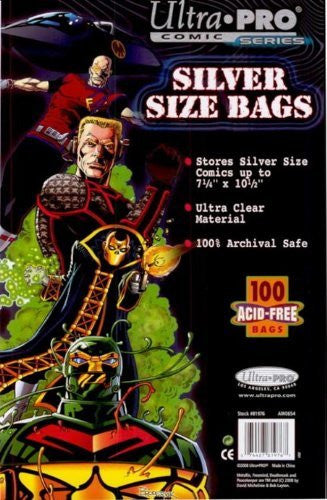 Ultra Pro Silver Size Bags, comic series, 7 1/8x 10 3/8