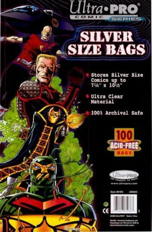 Ultra Pro Silver Size Bags, comic series, 7 1/8x 10 3/8