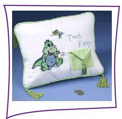 Dinosaur Tooth Fairy Pillow with Tooth Pouch