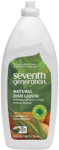 Seventh Generation Natural Liquid Dish Soap 25 oz (739 ml) (Scent Name: Lemongrass and Clementine Zest)