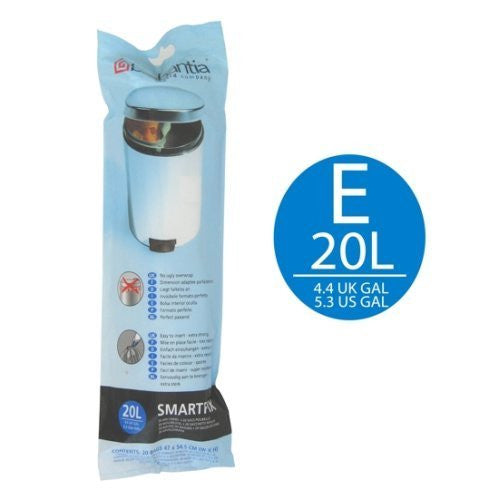 Bin Liner E, 20 liter [20 bags per roll] - White