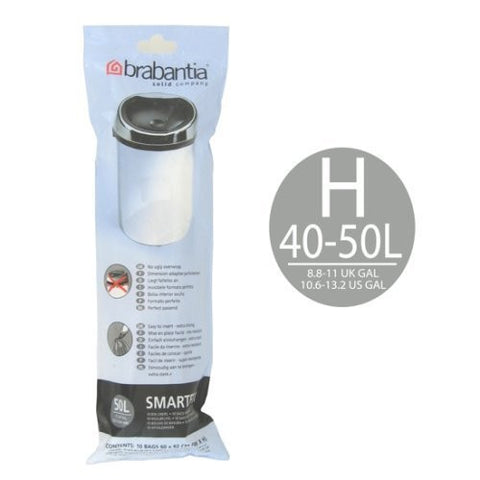 Bin Liner H, 40-50 liter [10 bags per roll] - White