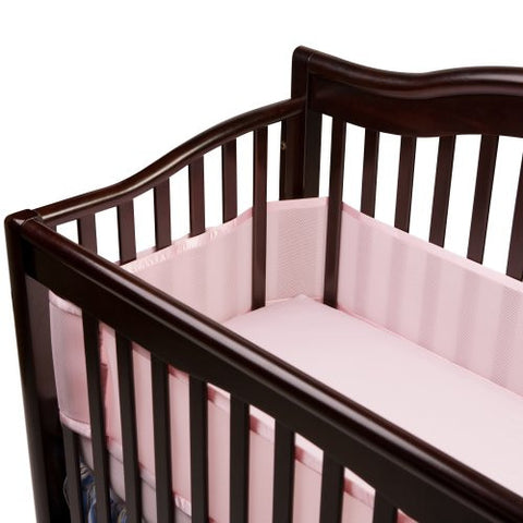 BreathableBaby Breathable Mesh Crib Liner, Light Pink