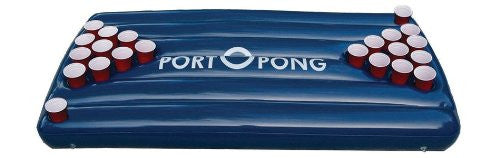 Blue portOpong Inflatable Floating Beer Pong Table