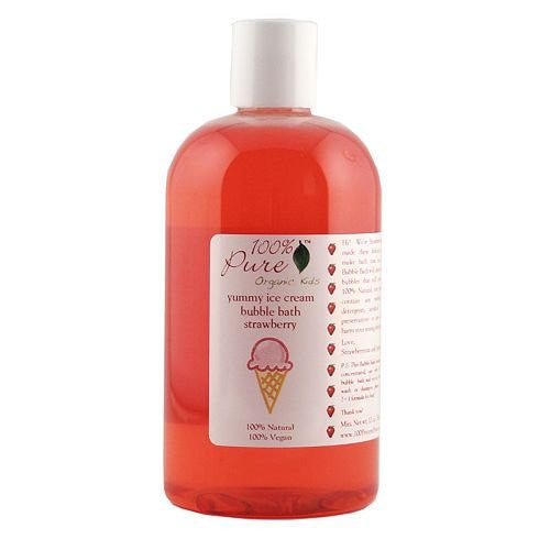 100% Pure Organic Kids Strawberry Ice Cream Bubble Bath 12oz