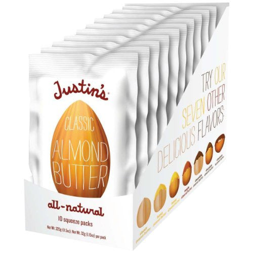 Justins Nut Butter Squeeze Packs, Classic Almond Butter, Natural 1.15 OZ