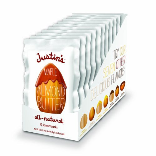 Justins Nut Butter Squeeze Packs, Maple Almond Butter, Natural 1.15 OZ