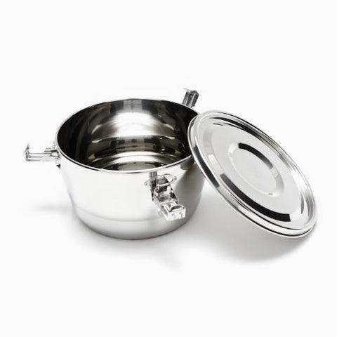 Onyx 18/10 Stainless Steel Three Clip Airtight Food Bowl, 4 Inch