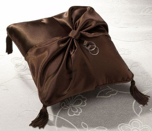 Brown Ribbon Ring Pillow