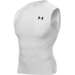 Heatgear Compression Sleeveless T-Shirt - White, 2X-Large