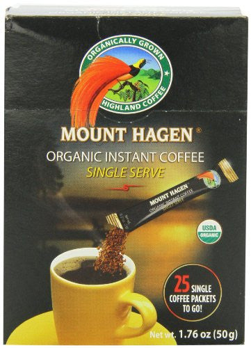 MOUNT HAGEN Organic 25 Single Serve Instant Coffee Sticks