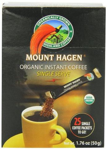 MOUNT HAGEN Organic 25 Single Serve Instant Coffee Sticks