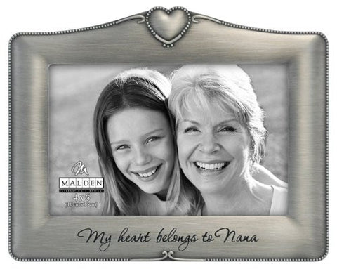 My Heart Belongs To Nana pewter frame by Malden - 4x6
