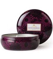 Japonica, Decorative 3 Wick Tin/Santiago Huckleberry, 12oz Tin