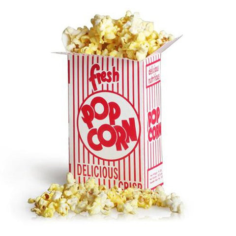 100 Movie Theater Popcorn Boxes .75 Ounce (Oz) Box