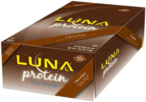 Luna Protein Bars Chocolate, 1.6-Ounce Bars (Pack of 12)