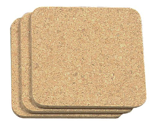 Square Cork Trivet Set of 3 7" Heat Resistant Hot Pads