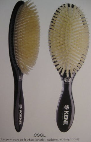 Kent Brushes Oval Cushion Hairbrush, White CSGL, Large, 6 Ounce