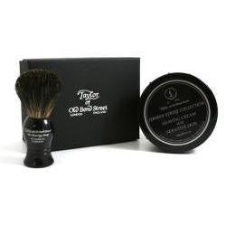 Taylor of Old Bond Street Black Pure Badger Shaving Brush and Jermyn St. Shaving Cream Bowl 150g Gift Set 2 pc shave set