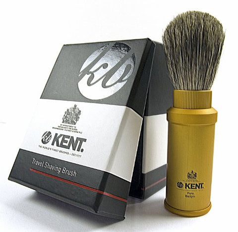 Kent Travel Shave Brush with Black Handle TR2
