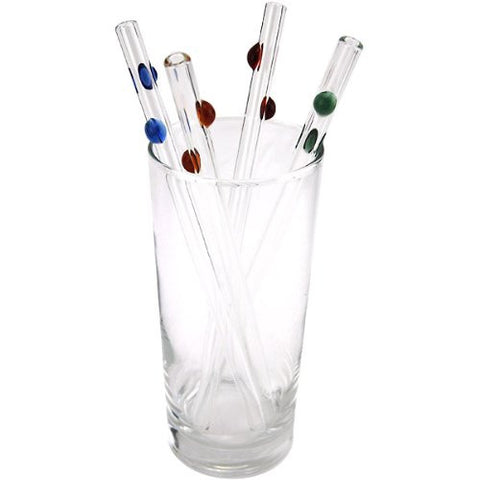 Handmade Glass Drinking Straws - Set of 4