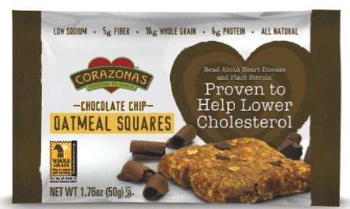 CORAZONAS Oatmeal Squares Chocolate Chip 12/1.76 OZ