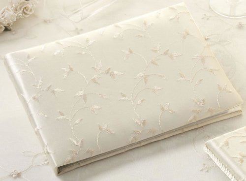 Ivory Embroidery Guest Book