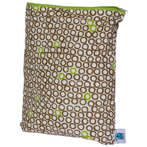 Planet Wise Wet Diaper Bag, Lime Cocoa Bean, Medium