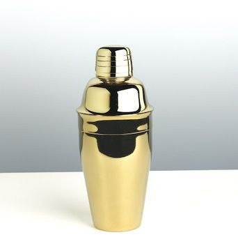 Tavern Cocktail Shaker Set, 8 oz. Gold Plated