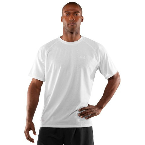 Men's Tactical Short Sleeve UA Tech™ T-Shirt Tops by Under Armour (Color: White/Clear Size:)