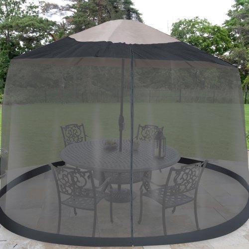 Garden Creations JB5677 Outdoor 7.5-Foot Umbrella Table Screen, Black